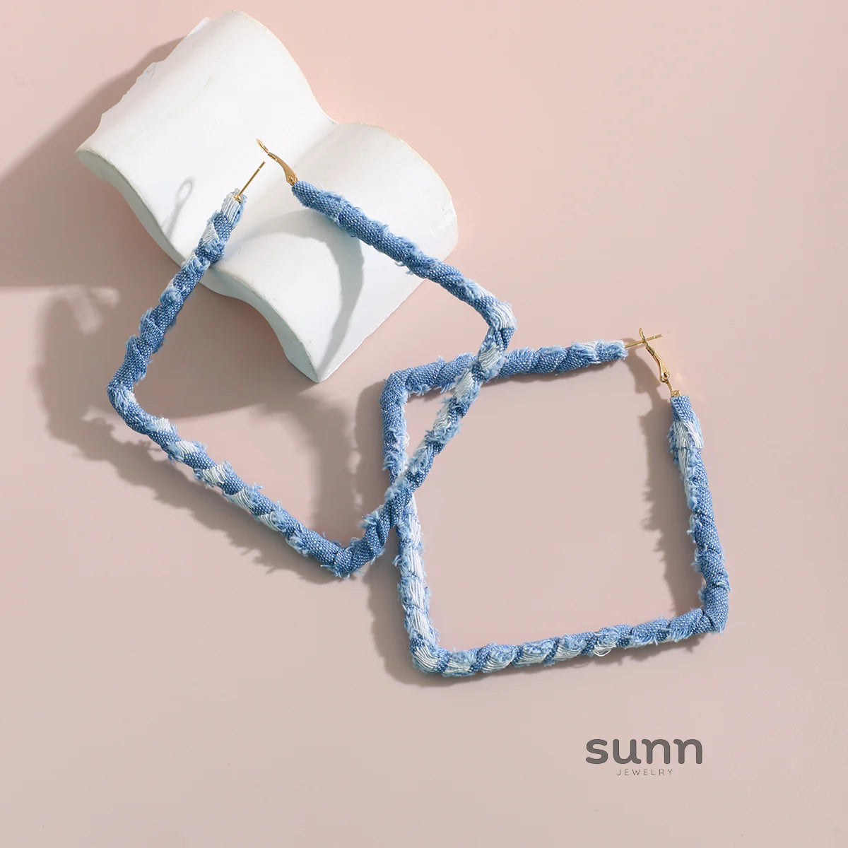 Johnnie Denim Geometric Earrings
