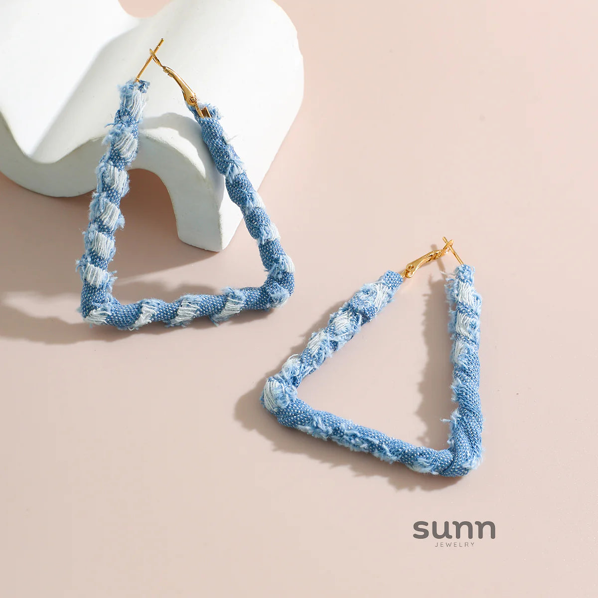 Johnnie Denim Geometric Earrings
