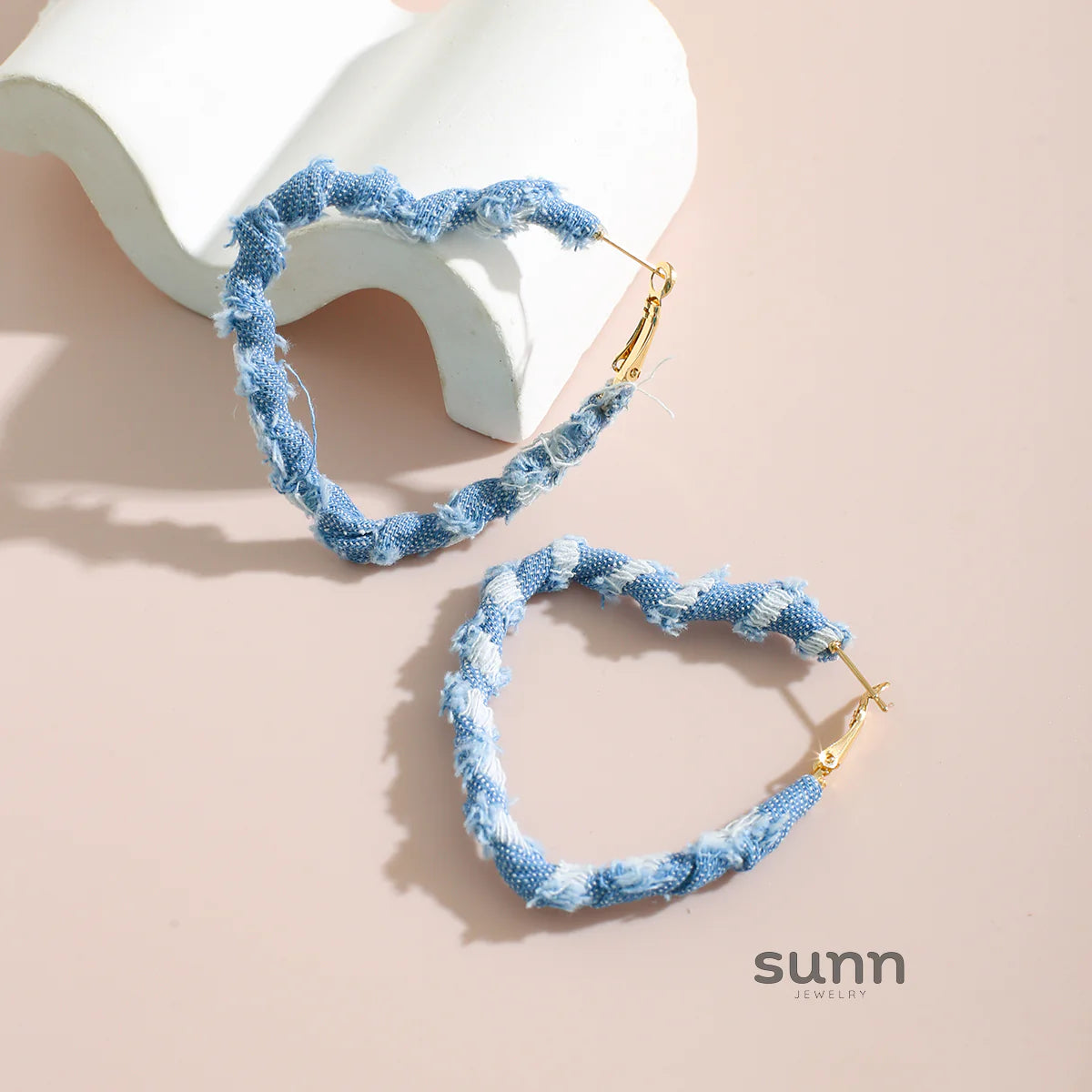 Johnnie Denim Geometric Earrings