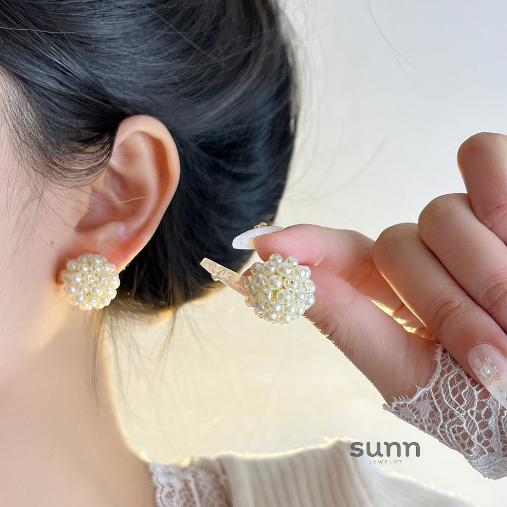 Joi Raspberry Beaded Earrings [EWOEMUG5]