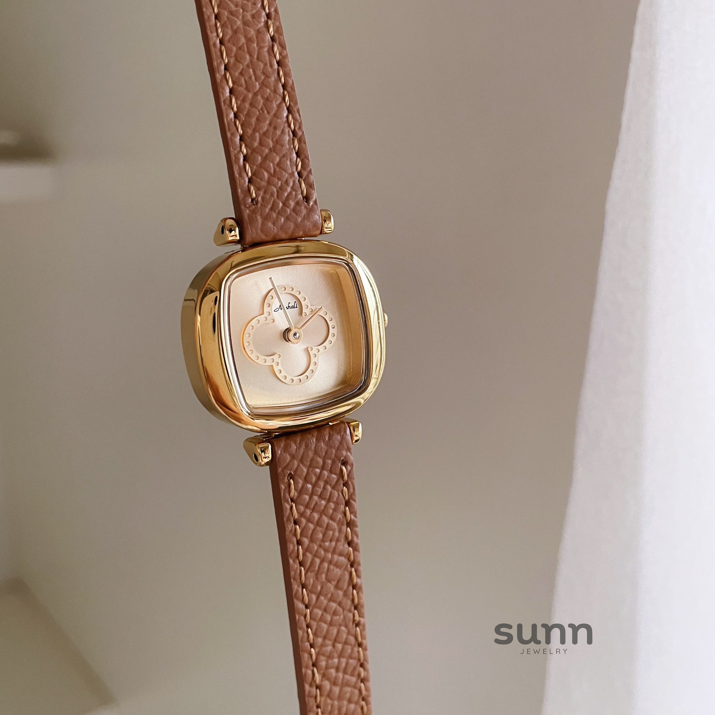Joleen Leather Square Watch [OBVV7MGD]
