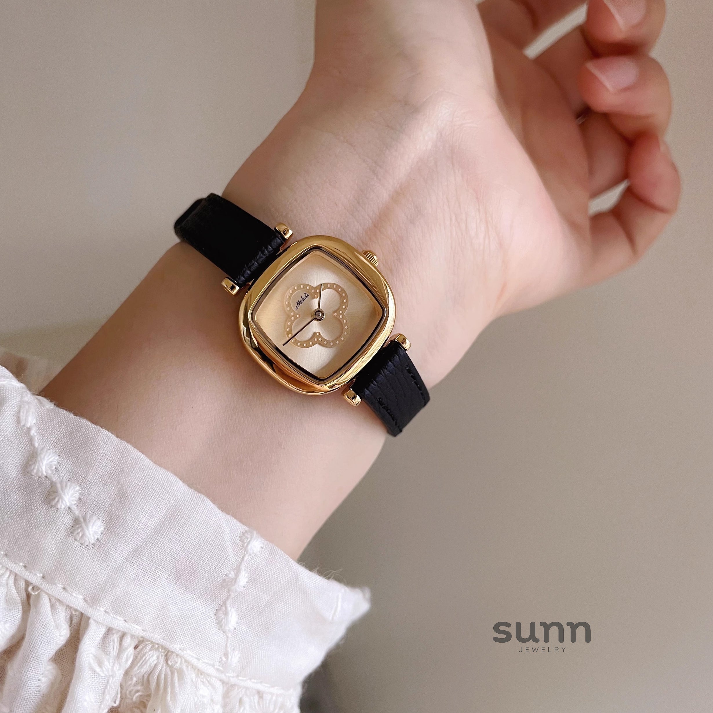 Joleen Leather Square Watch [LAJ8XQEY]