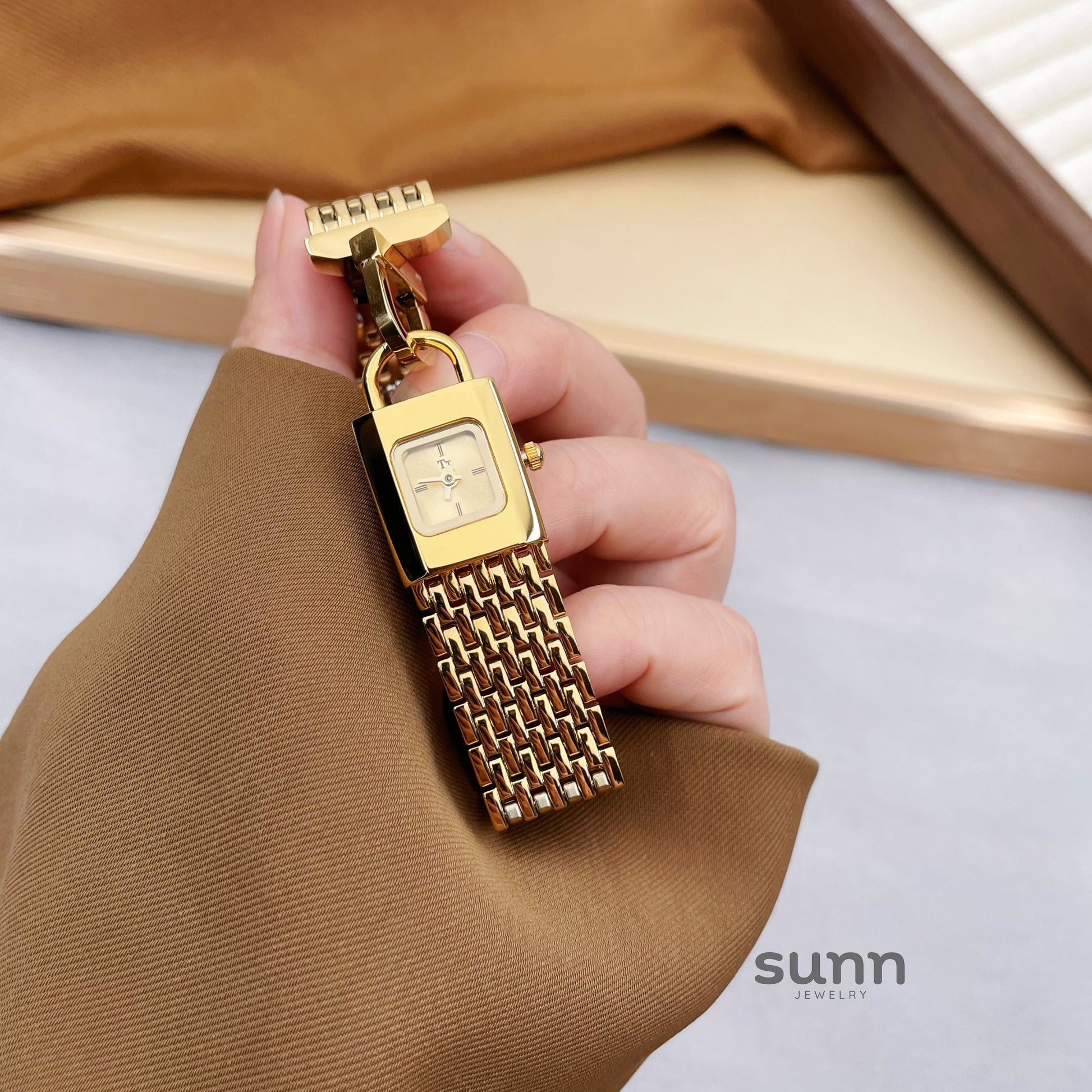 Joleen Lock Charm Bracelet Watch