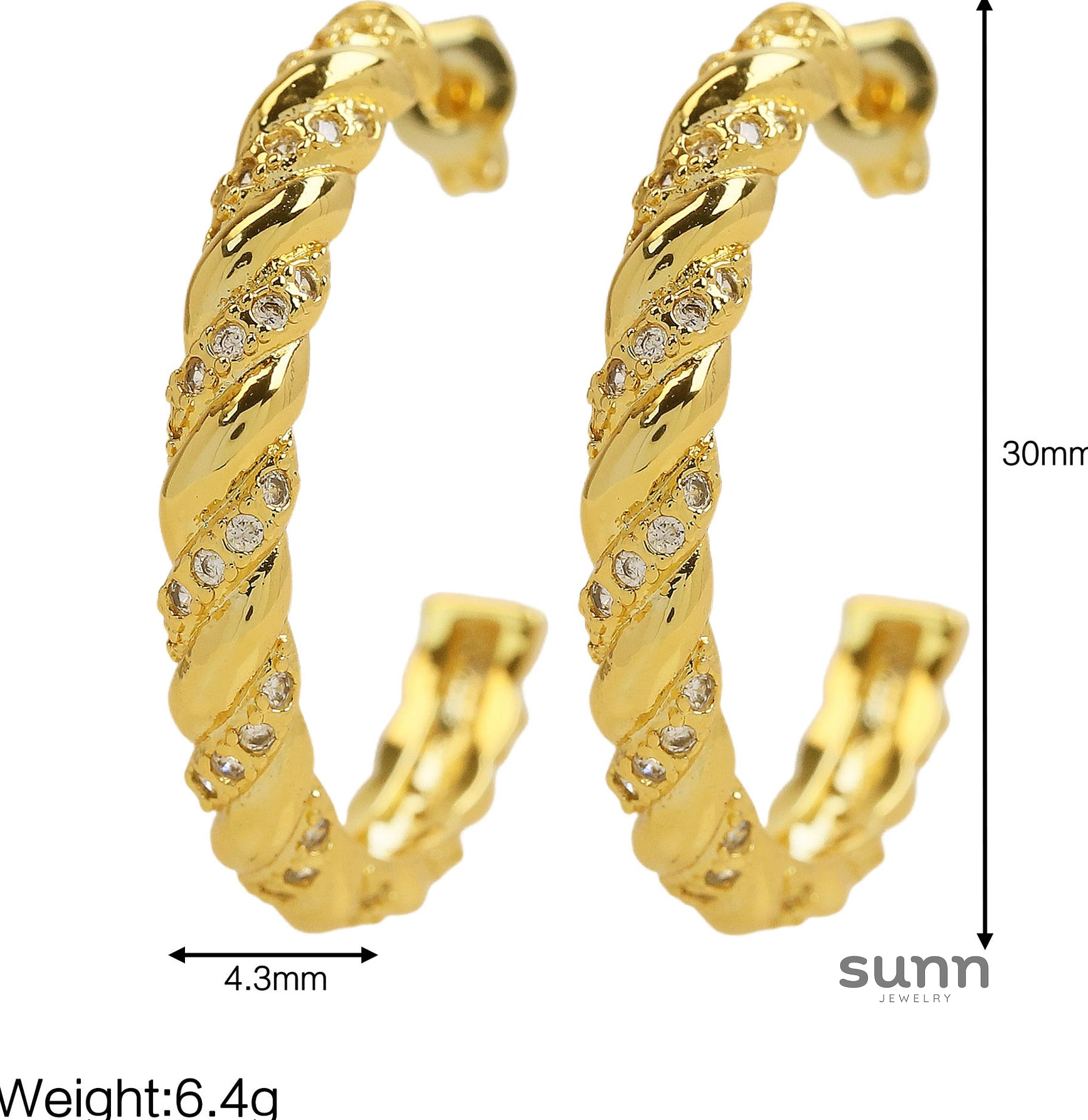 Joleigh Pave Twist Hoops [U08U1BGF]