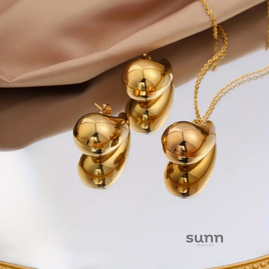 Jolene Golden Drop Necklace Set [0YNC1XAX]