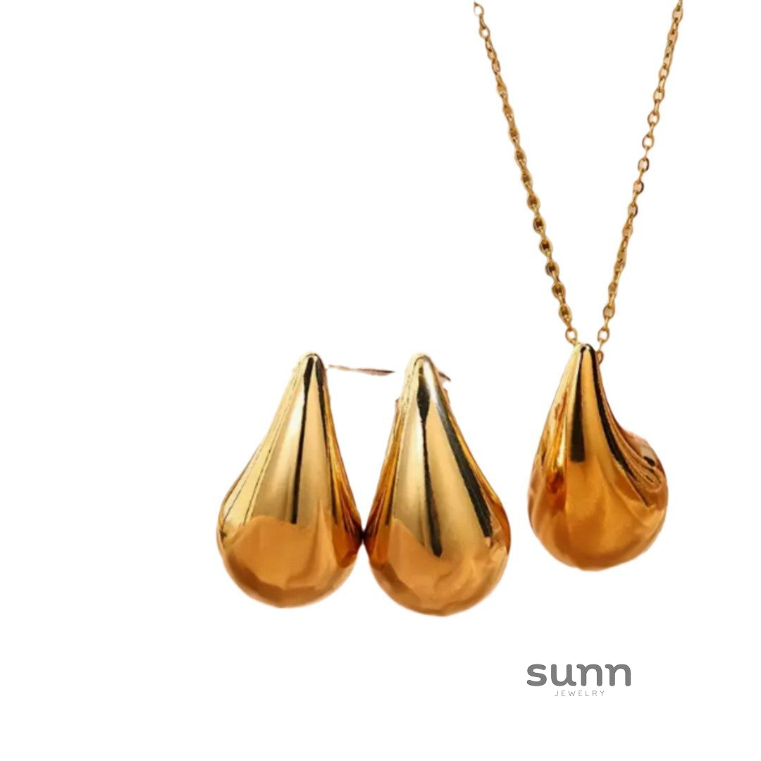 Jolene Golden Drop Necklace Set [NOUMVN01]