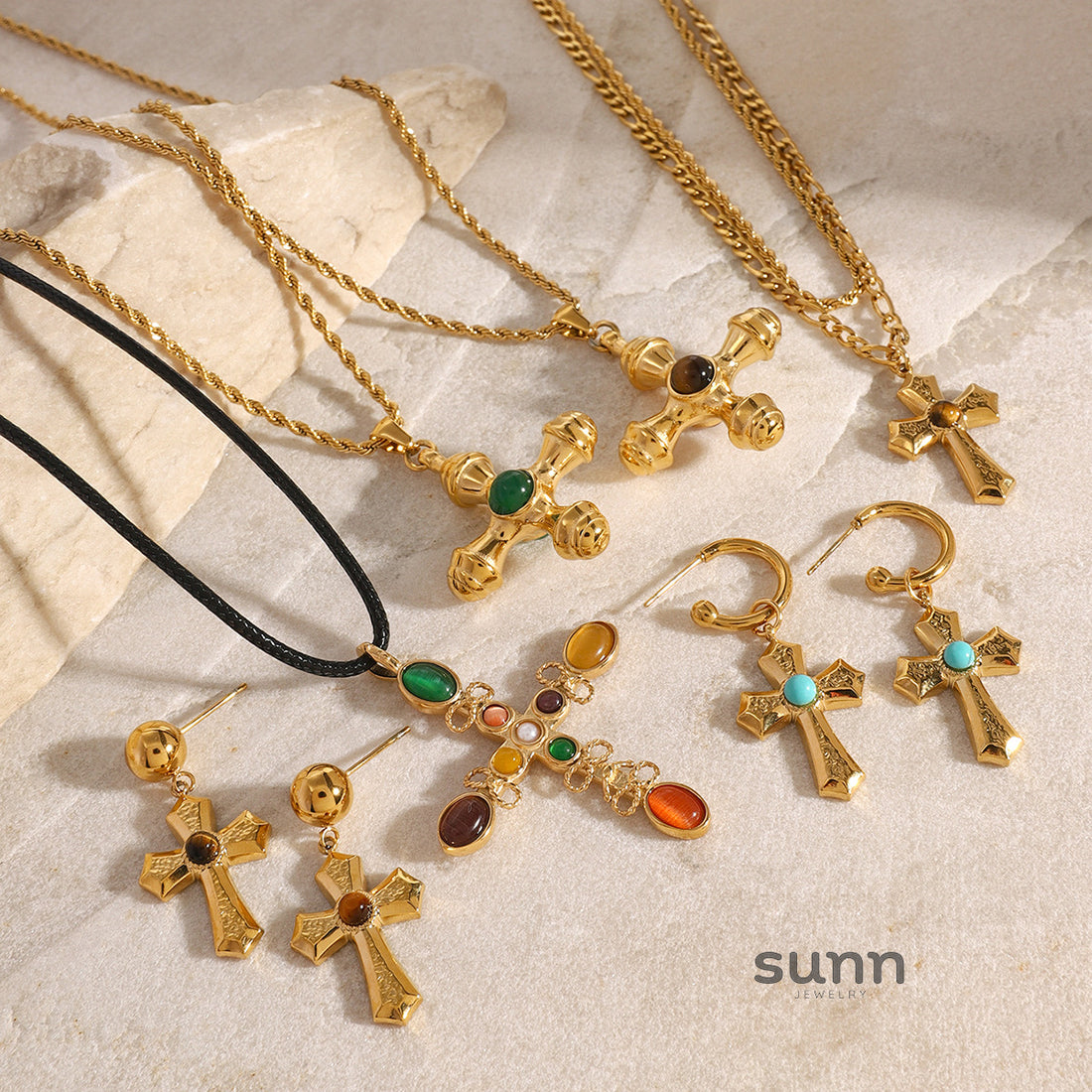 Jordana Cross Stone Jewelry [N4VX9SSA]