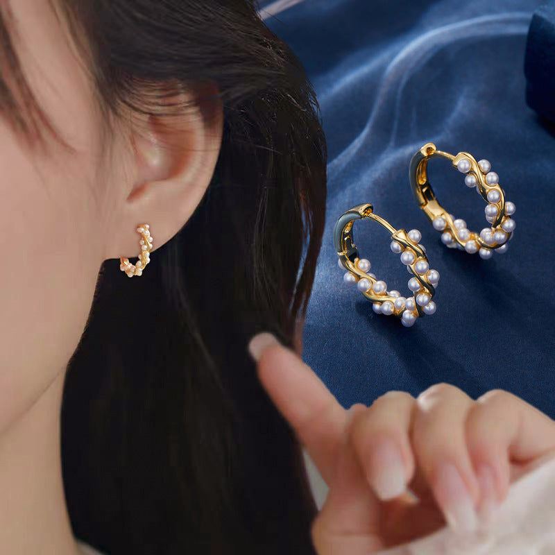 Jory Pearl Wrap Earrings [EALP820O]