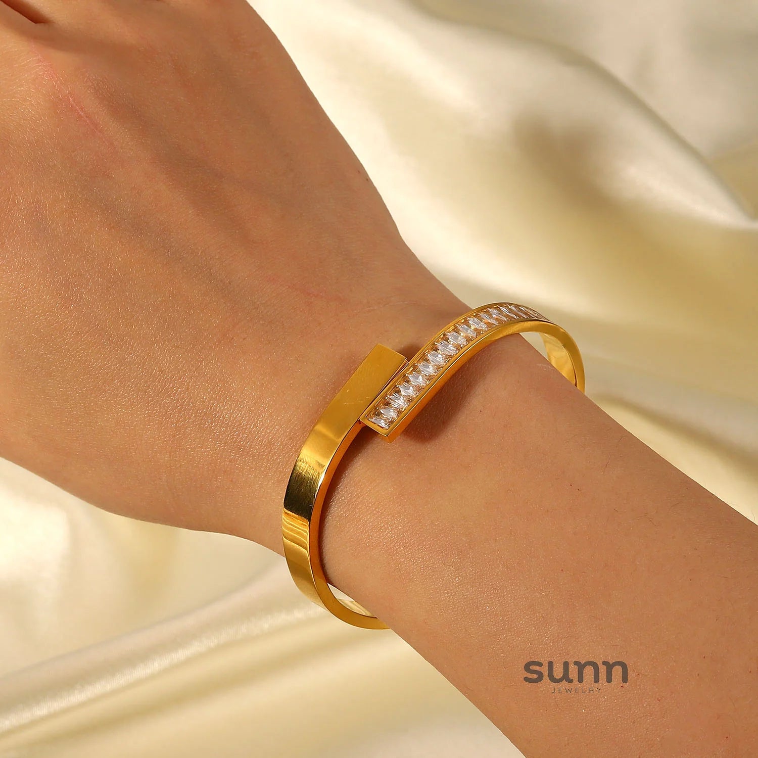Josefina Zircon Plated Cuff Bracelet