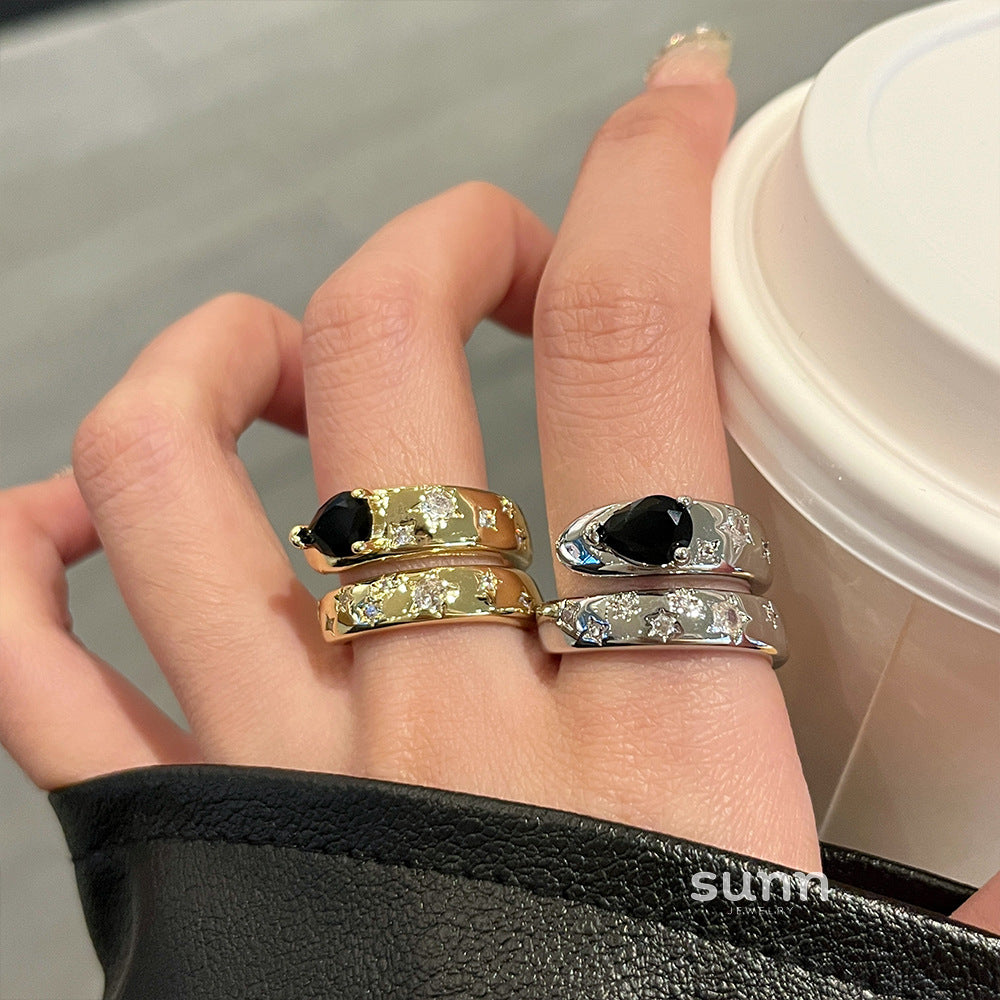 Joselynn Double Layer Index Ring [OO9ACGSA]
