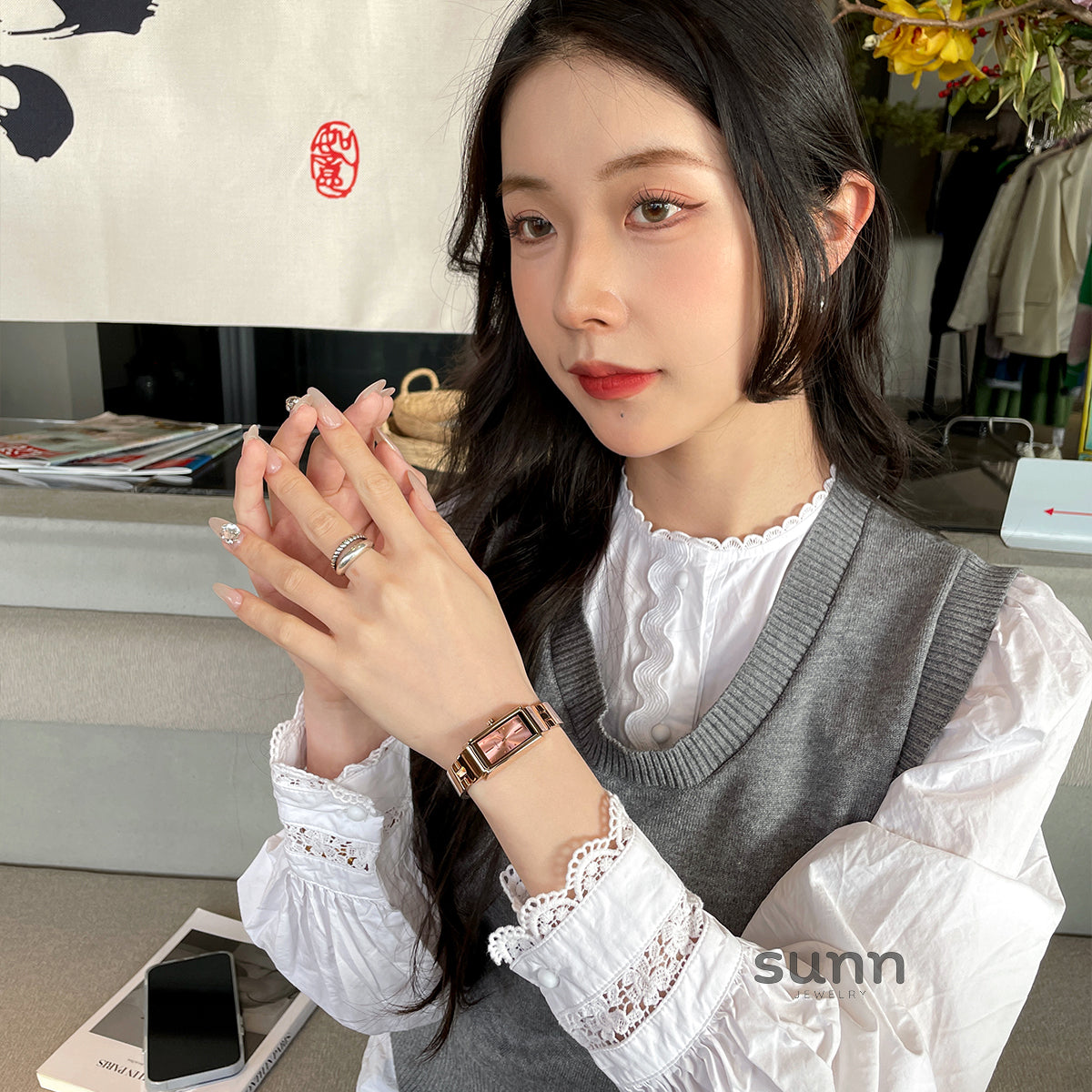 Josette Rectangular Bracelet Watch [9PZAX1ZJ]