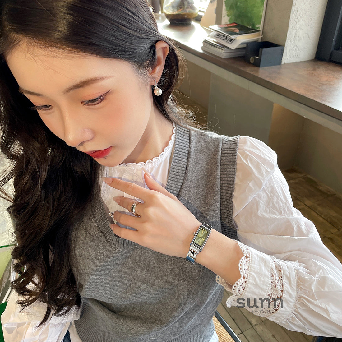 Josette Rectangular Bracelet Watch [12LNUSLR]