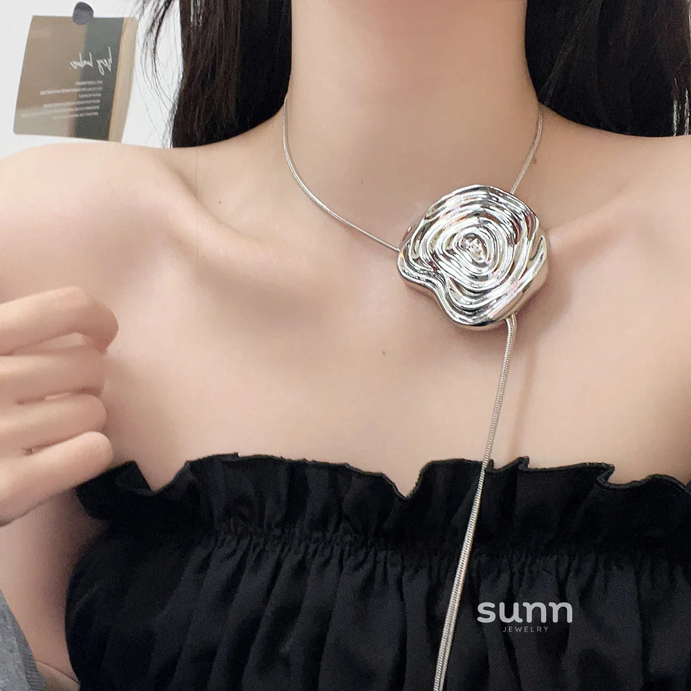 Josette Silver Rose Multi-Wear Necklace