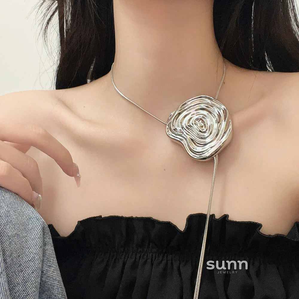 Josette Silver Rose Multi-Wear Necklace