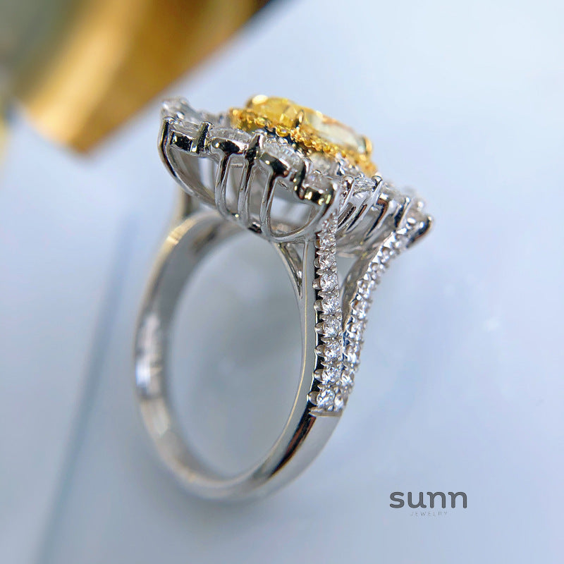 Joslynn Yellow Diamond Floral Ring [ODBKILDP]