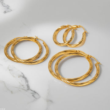 Josselin Cable Hoop Earrings [7DCY3581]