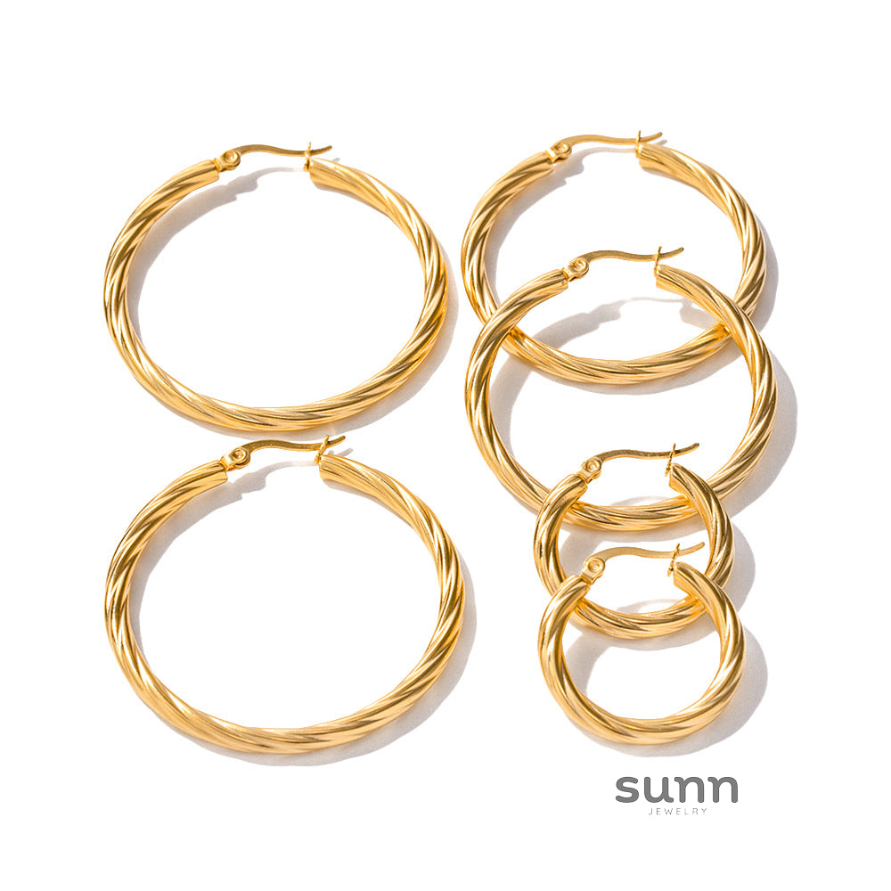 Josselin Cable Hoop Earrings [O4803U8W]