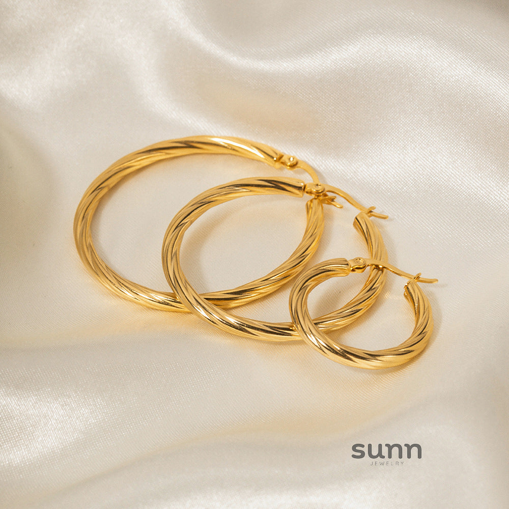 Josselin Cable Hoop Earrings [7DCY3581]