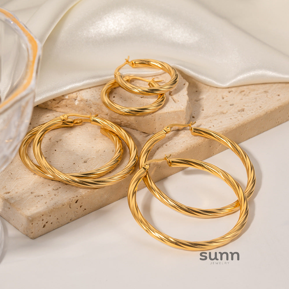 Josselin Cable Hoop Earrings [OYOQHH9B]