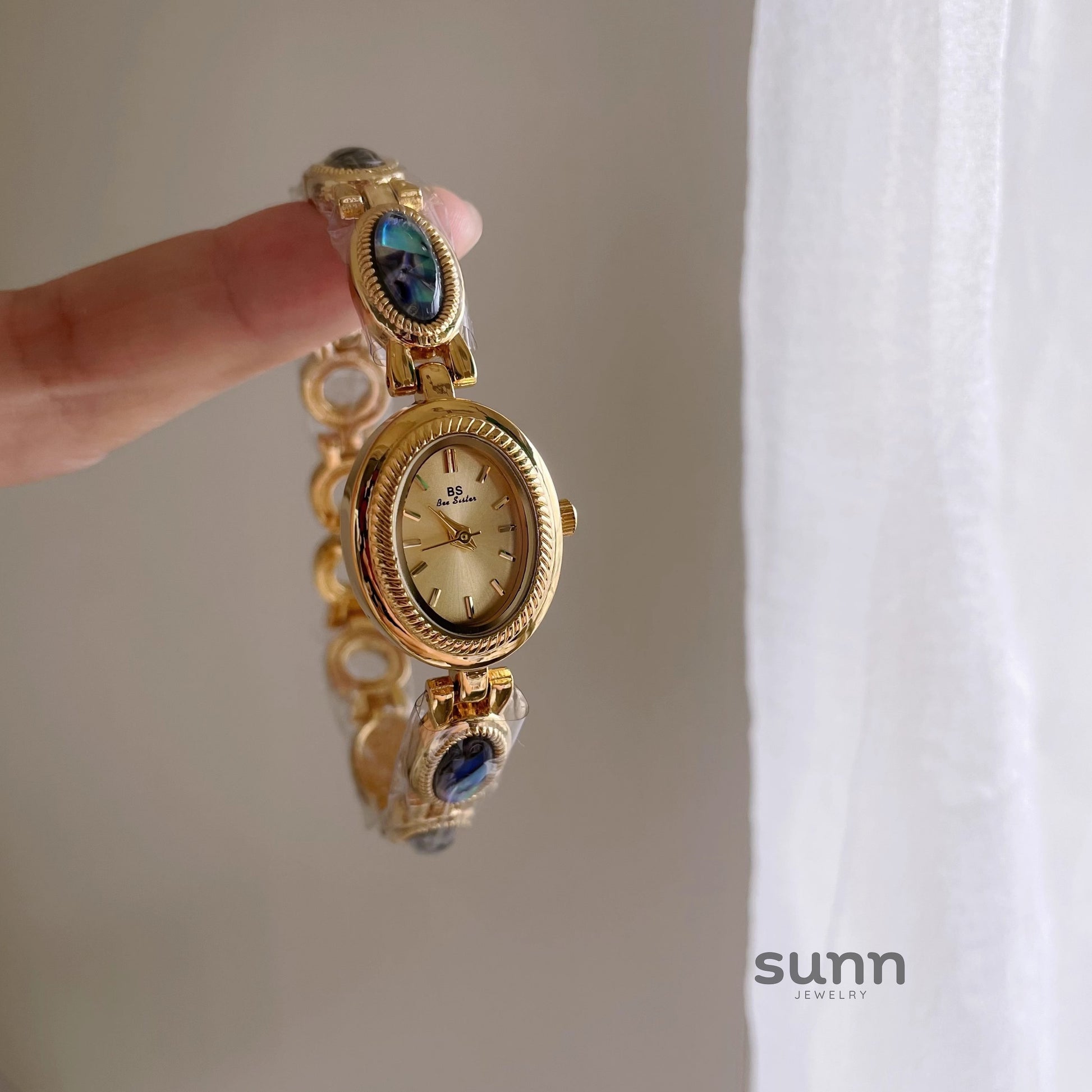 Josselin Iridescent Oval Bracelet Watch [L54YIPAK]