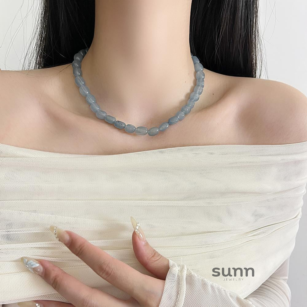 Jourdyn Chalcedony Beaded Necklace [BG0CM27H]