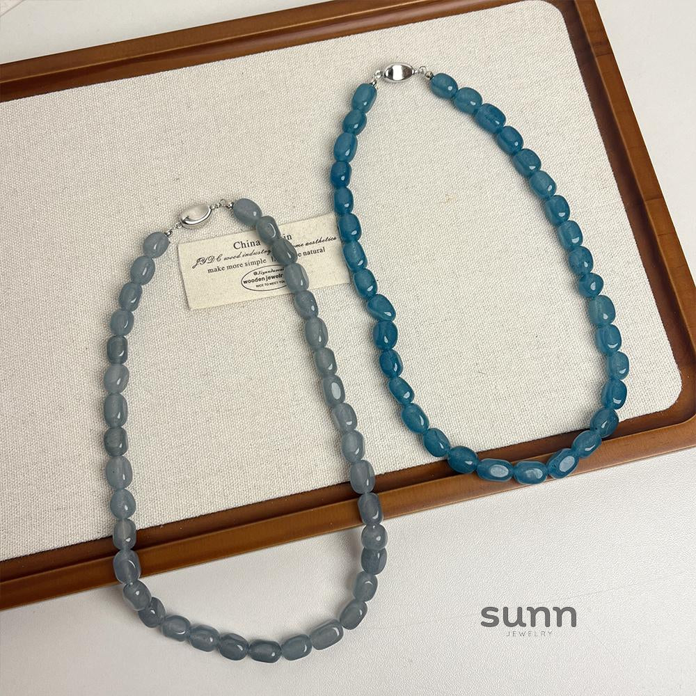 Jourdyn Chalcedony Beaded Necklace [LC0CQA8K]