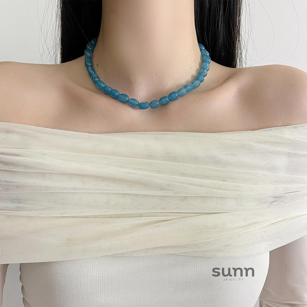 Jourdyn Chalcedony Beaded Necklace [PDI8KVL0]