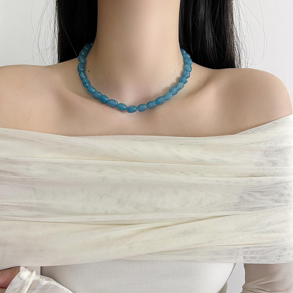 Jourdyn Chalcedony Beaded Necklace [BXQSBPUG]