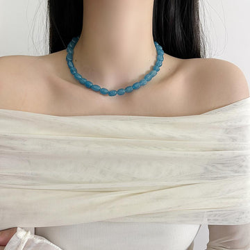 Jourdyn Chalcedony Beaded Necklace [BXQSBPUG]