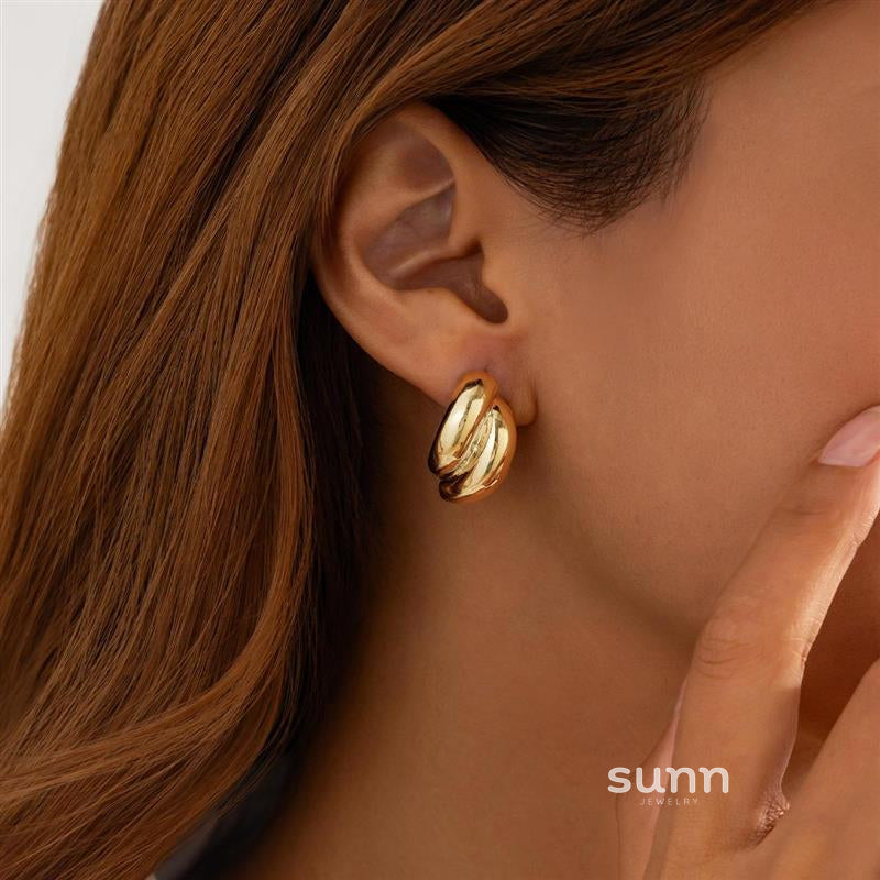 Journey Pleated Drop Earrings [MEMI9B0A]