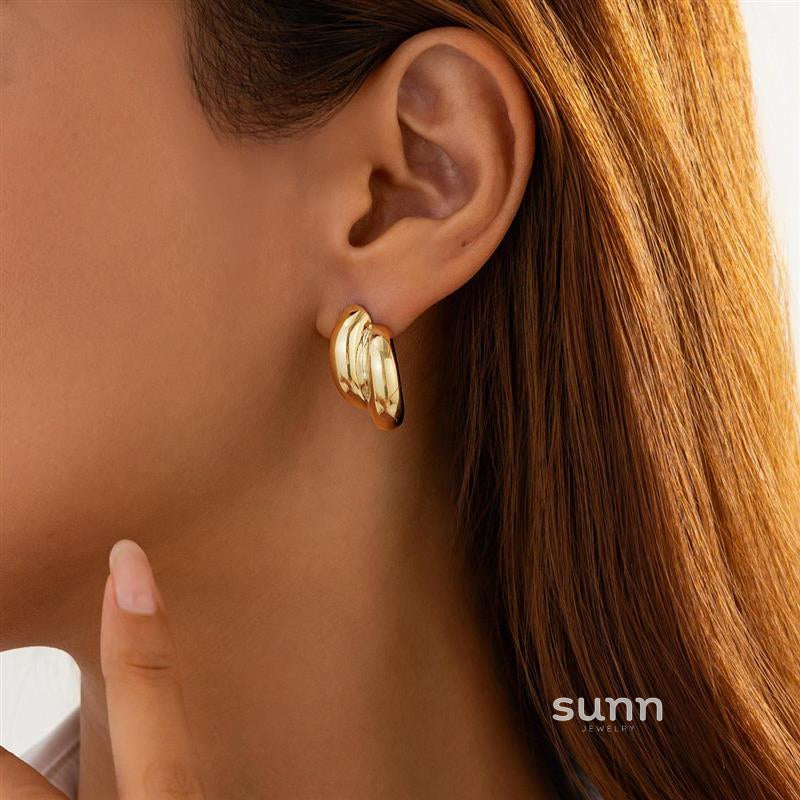 Journey Pleated Drop Earrings [DMUKM2OD]