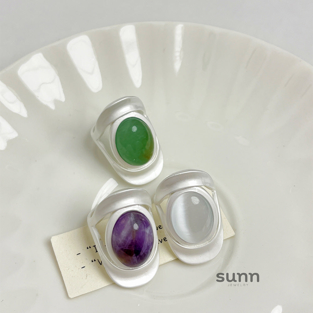 Jovi Frosted Cat's Eye Ring [1X7O1CHS]