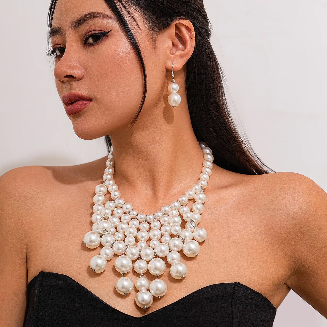 Jream Faux Pearl Tassel Jewelry Set