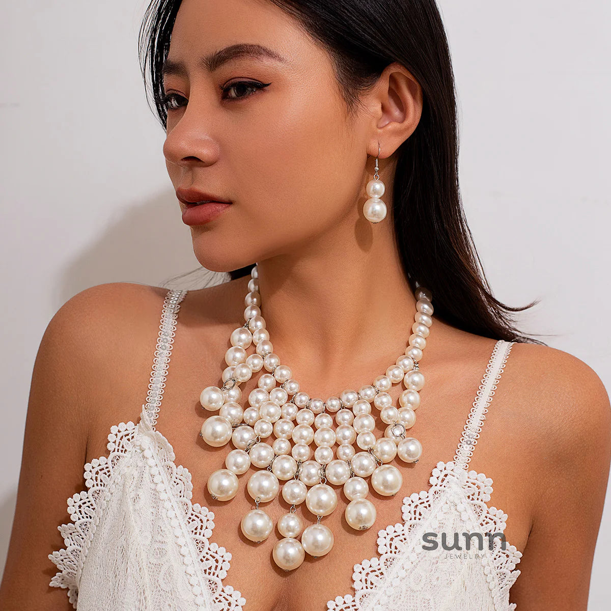Jream Faux Pearl Tassel Jewelry Set