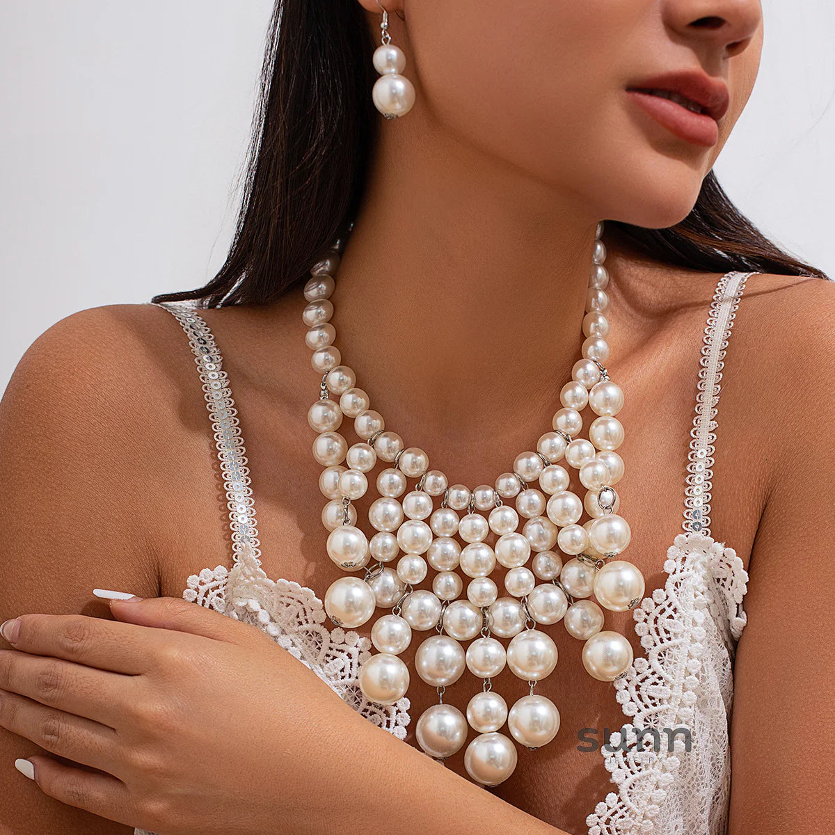 Jream Faux Pearl Tassel Jewelry Set