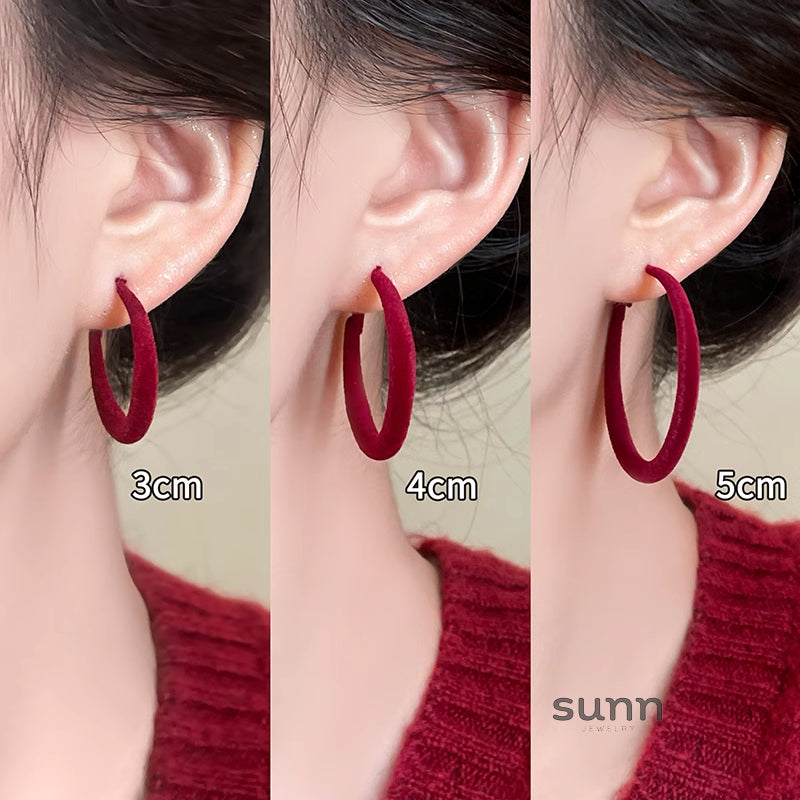 Judah Large Wine Hoop Earrings [QWAKG6Y4]
