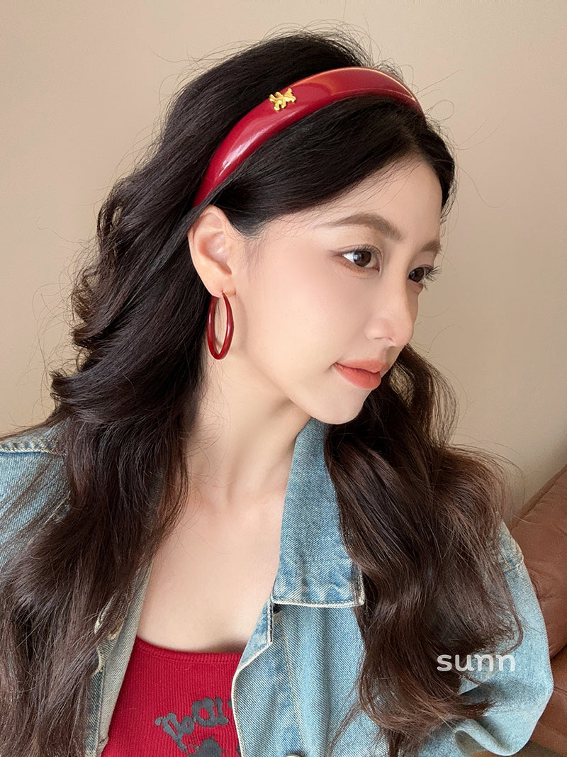 Judah Large Wine Hoop Earrings [9QP3GSR9]