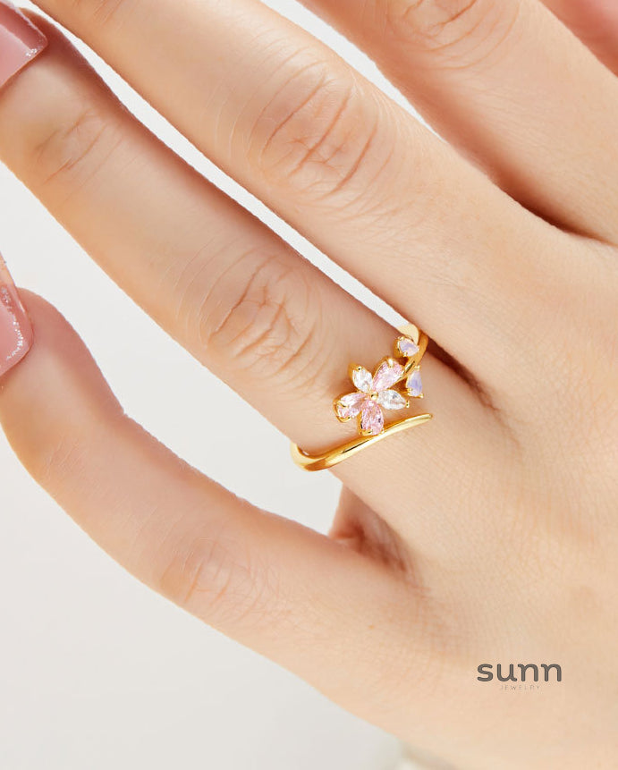 Julian Pink Zircon Floral Ring [TARSRY56]