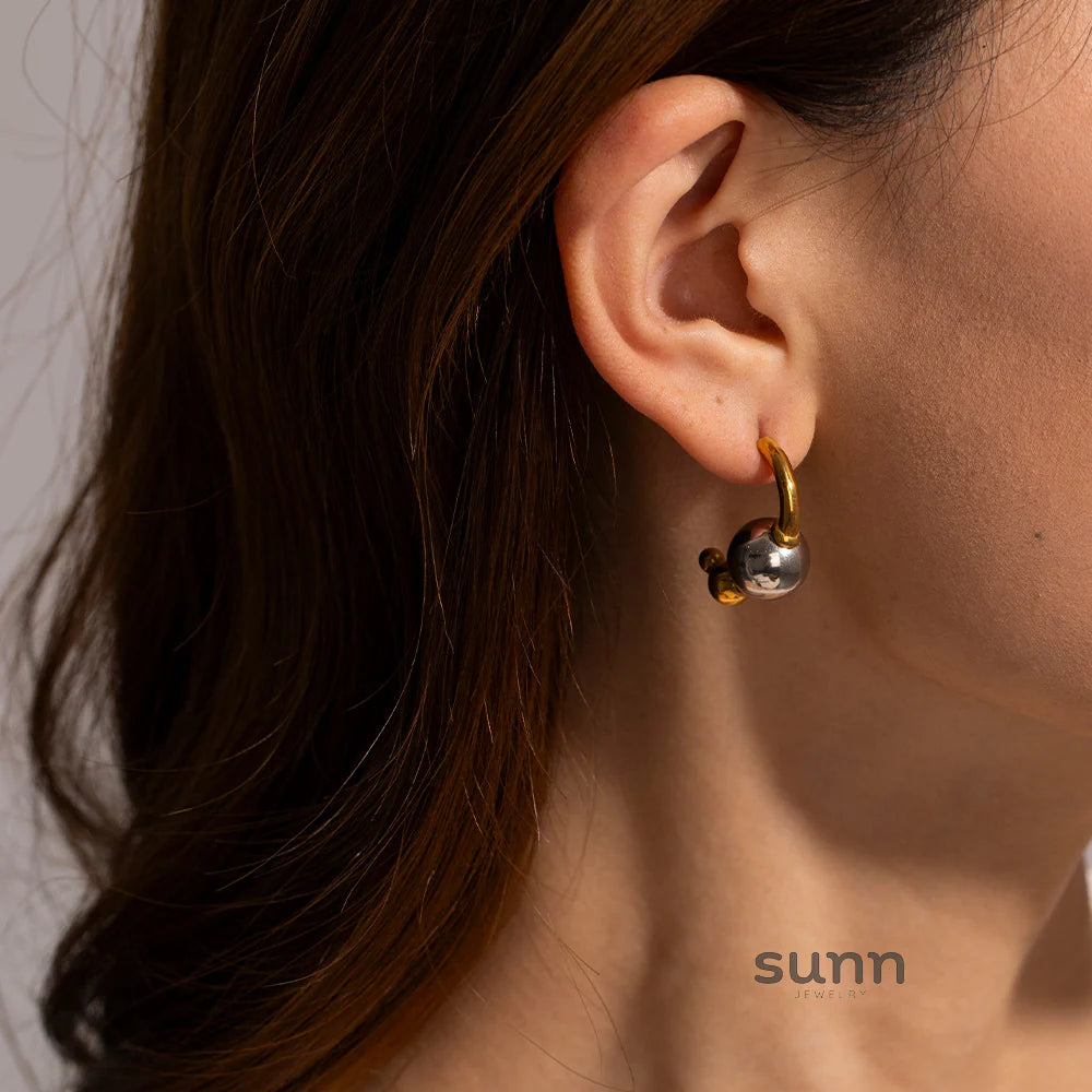 Juliana Two-Tone Stud Earrings