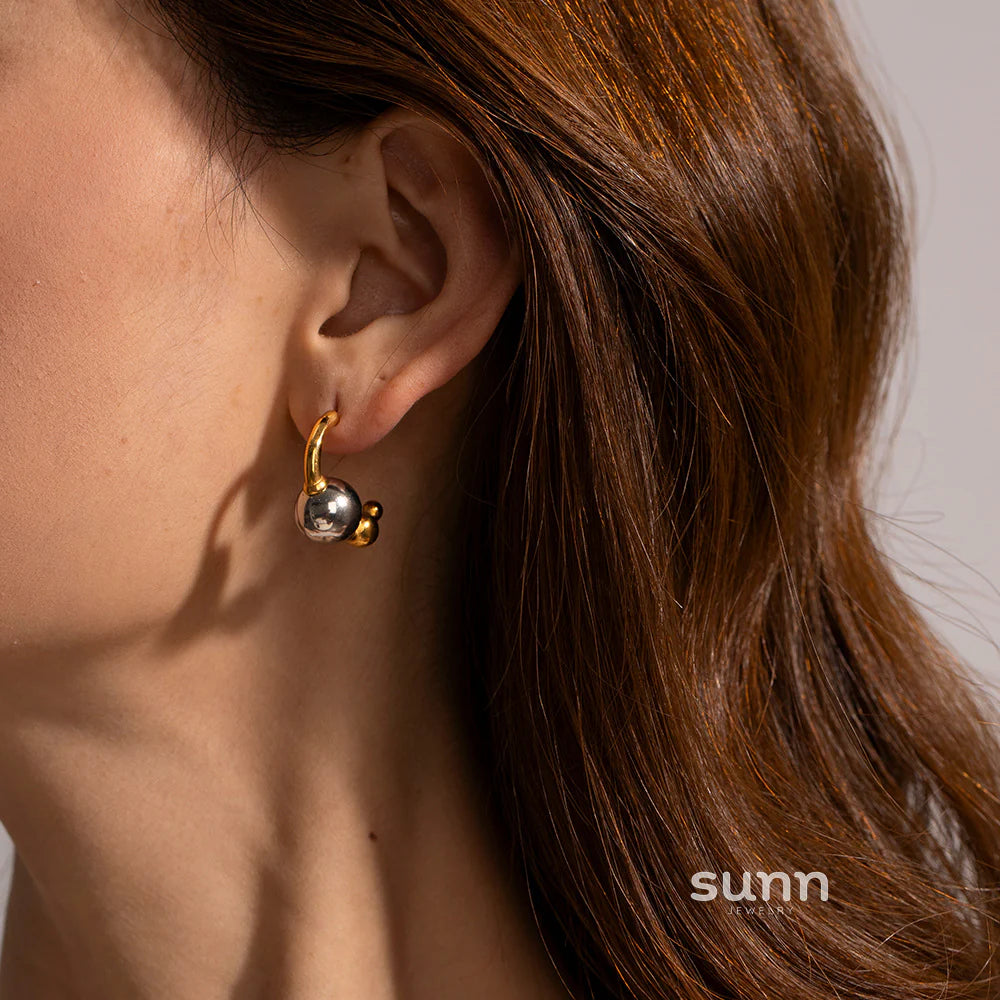 Juliana Two-Tone Stud Earrings