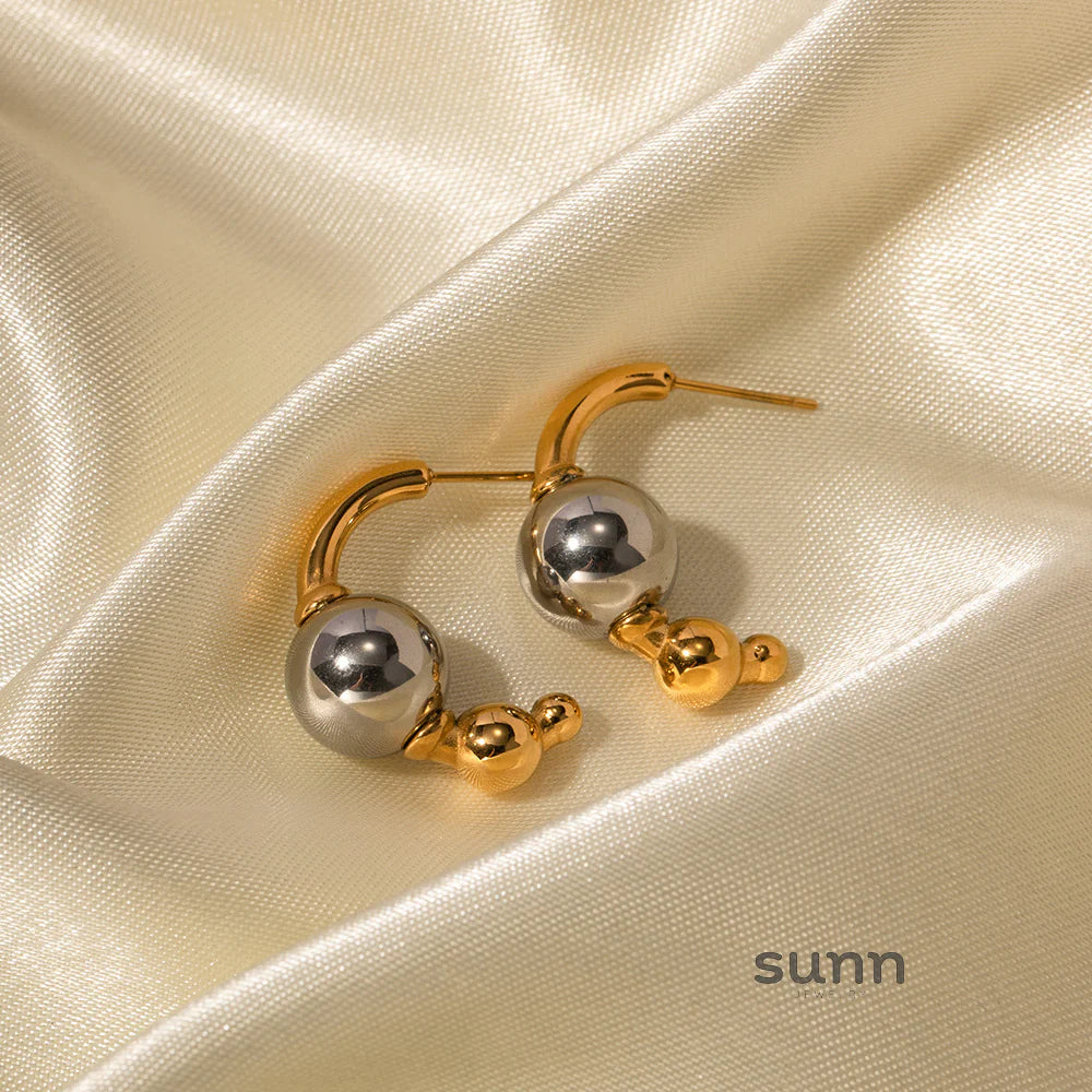 Juliana Two-Tone Stud Earrings
