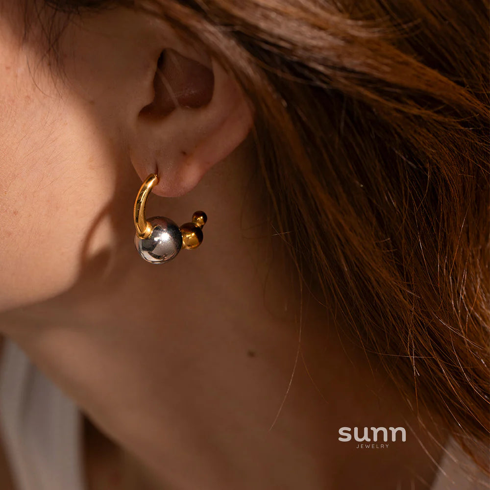 Juliana Two-Tone Stud Earrings