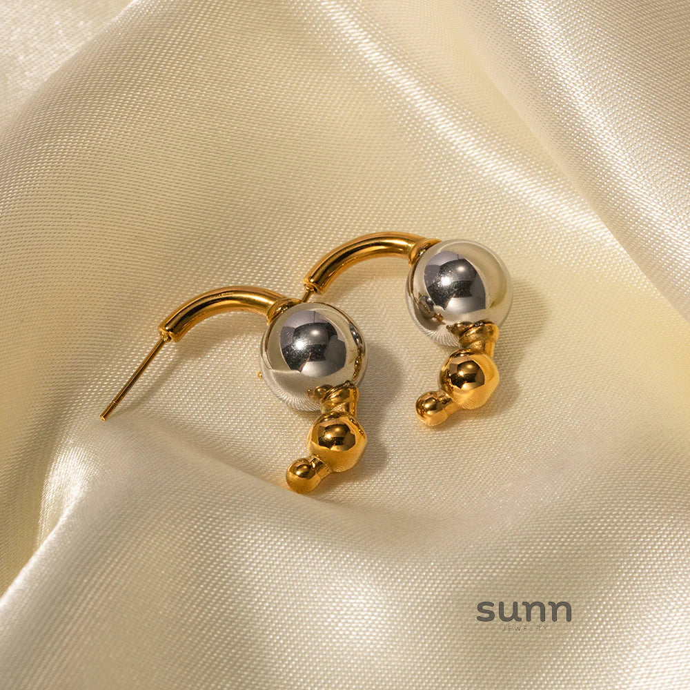 Juliana Two-Tone Stud Earrings