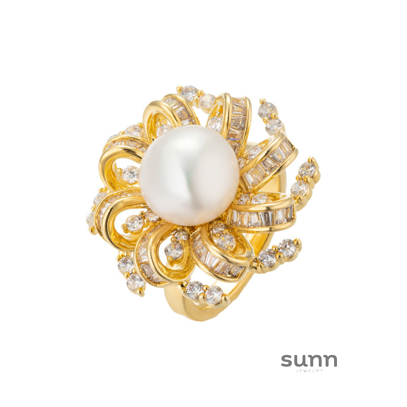 Julieann Baroque Pearl Zircon Ring [WS3ET5AE]