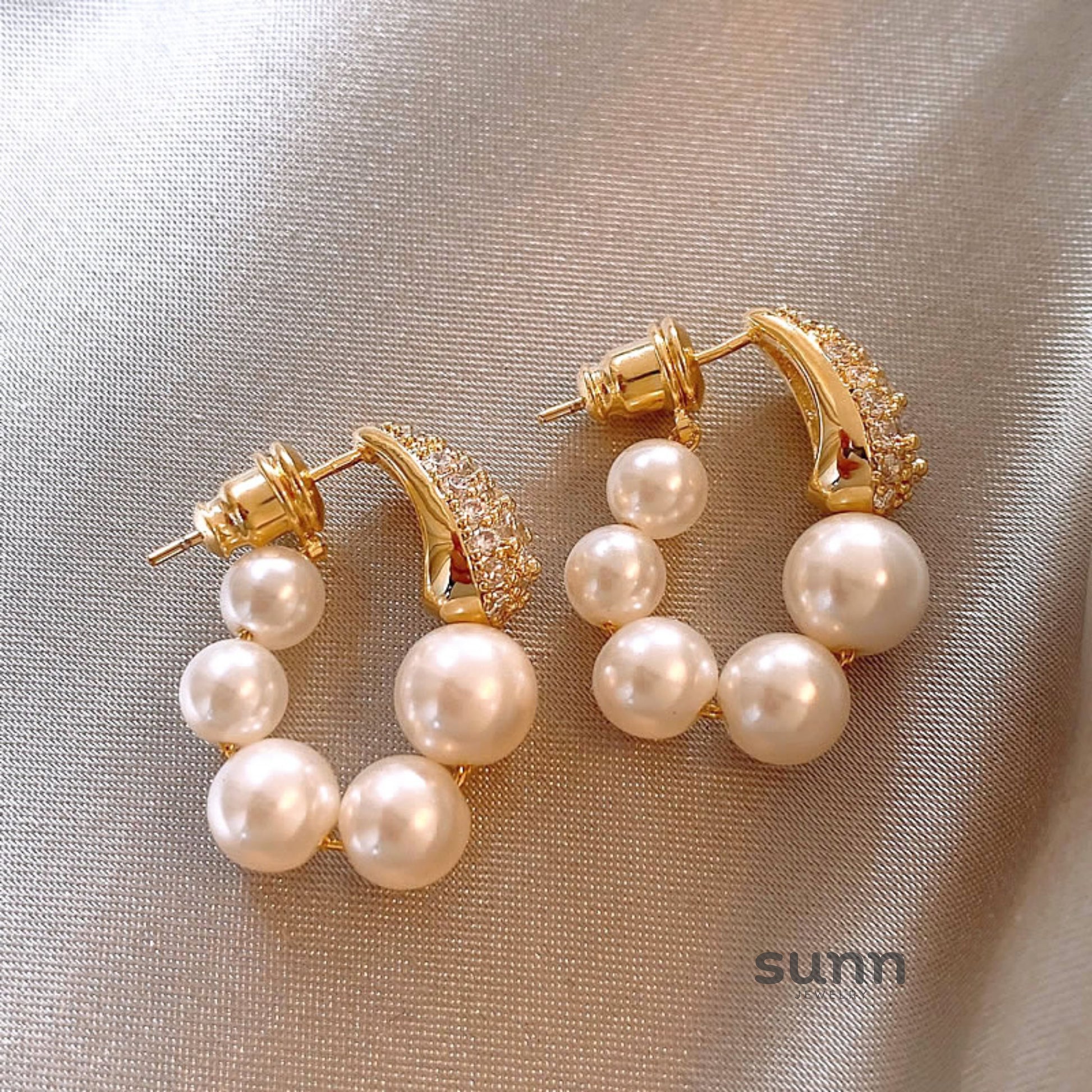 Julieann Golden Beaded Drop Earrings [IWBIQ1YA]