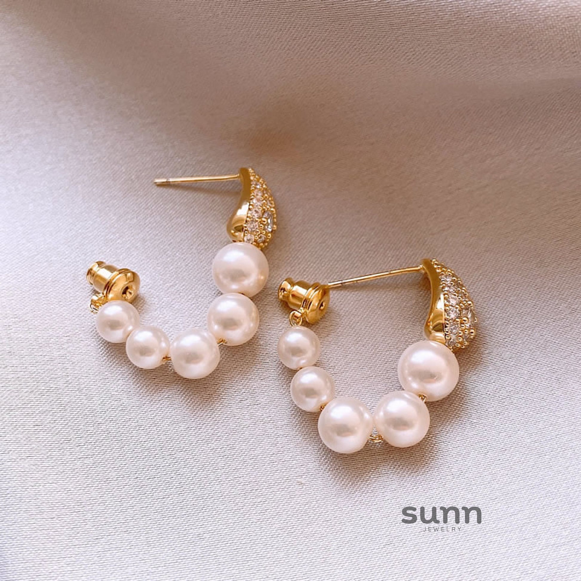 Julieann Golden Beaded Drop Earrings [59OXD1UW]