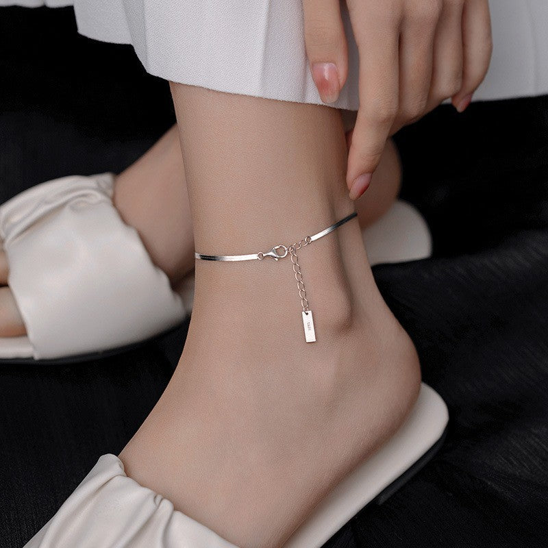 Juliet Dainty Silver Anklet [YK2ALVLM]