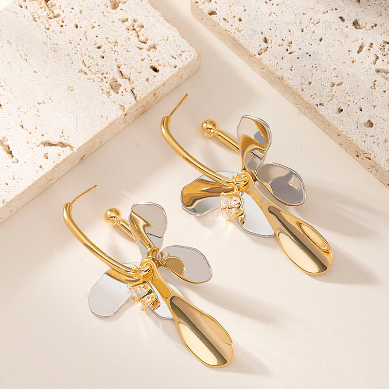 Julieta Colorblock Floral Earrings [0OZIM6OF]
