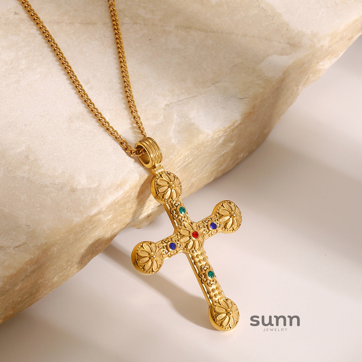 Juliett Pave Cross Necklace [JEFUSY6R]
