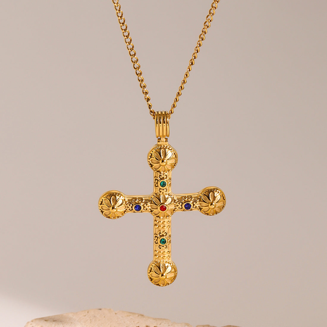 Juliett Pave Cross Necklace [FFJXDE23]